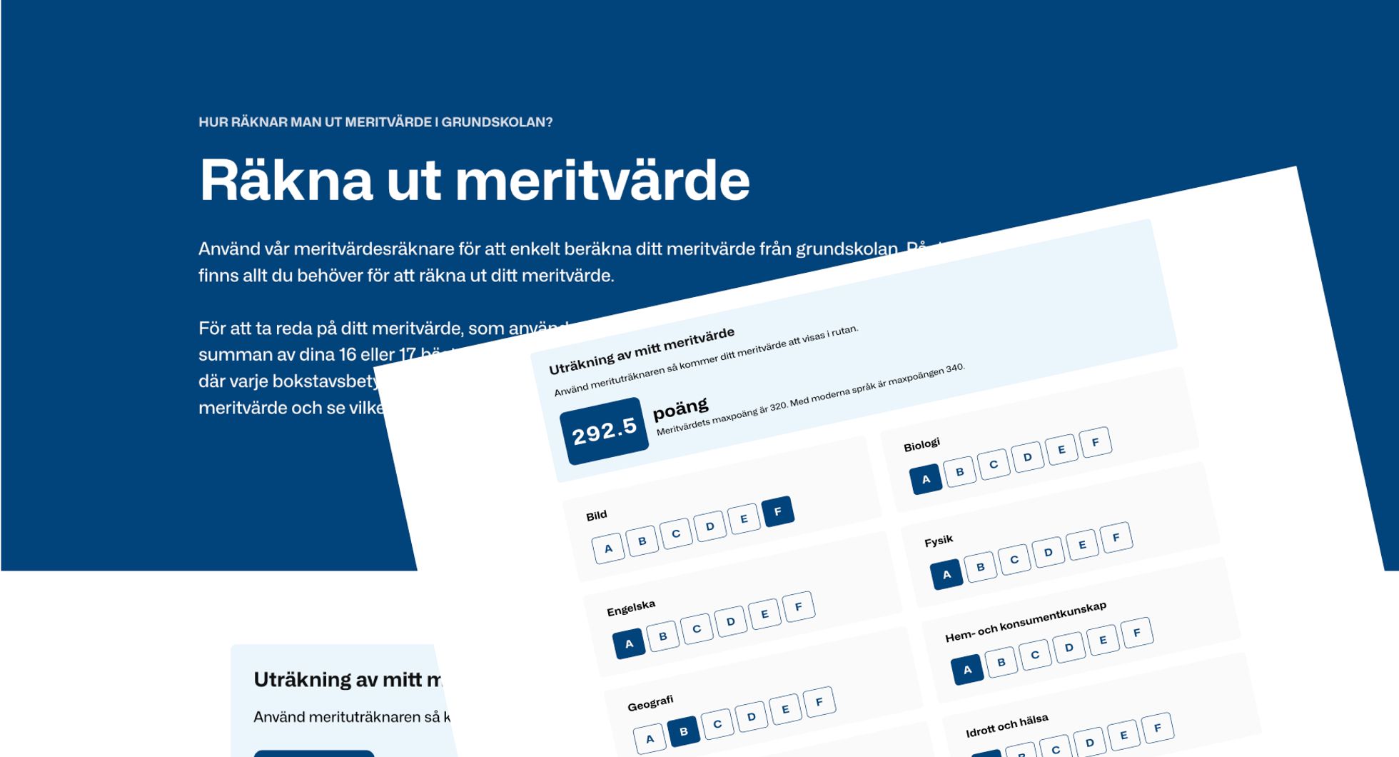 Meritvärde.se – Räkna ut ditt meritvärde inför gymnasievalet